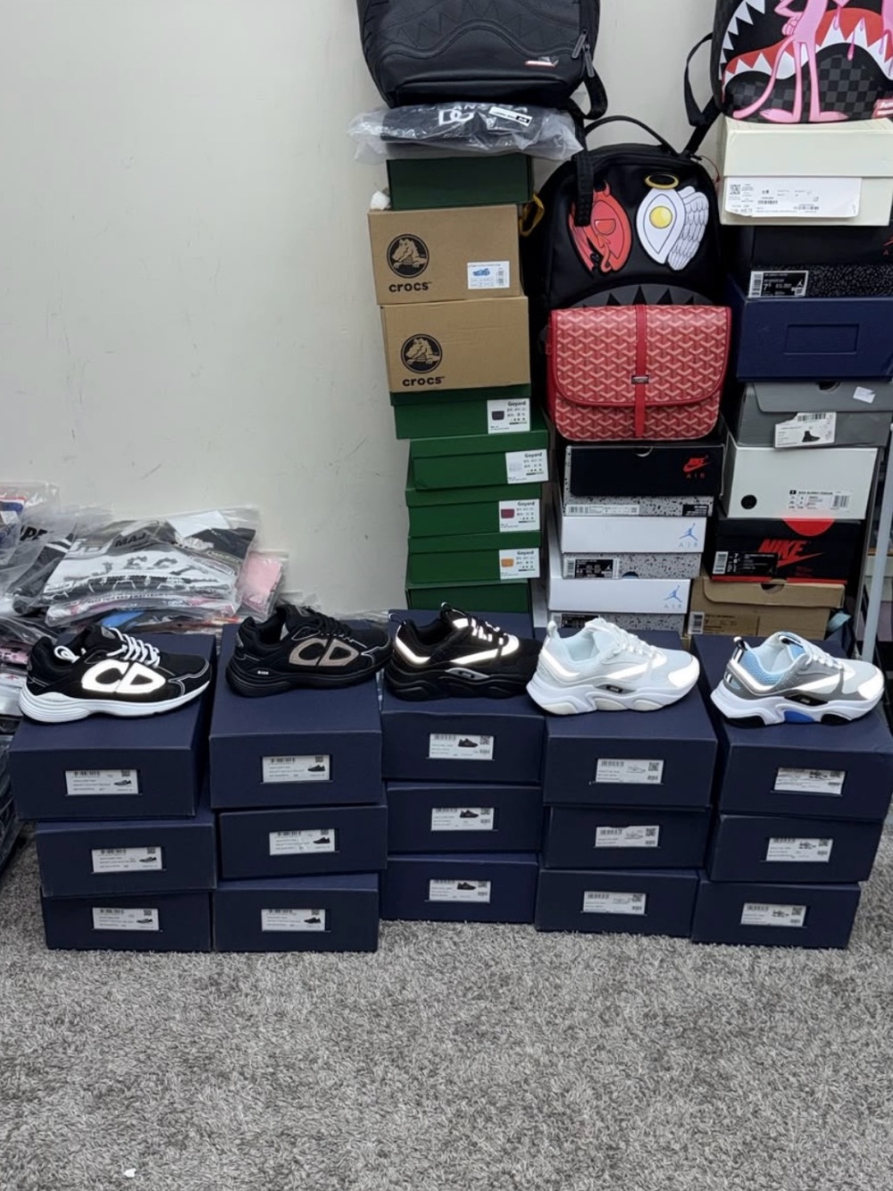 Dior Kids Black & White Logo Sneakers